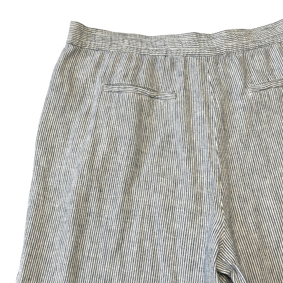Rafaella Linen Wide Leg Striped Casual Pants. Blue & White Size M #1464 - Picture 2 of 6